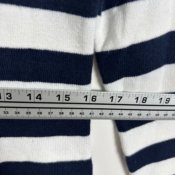 Tommy Hilfiger Black White Striped Nautical Button Shoulder Knit Sweater Small - Picture 11 of 15